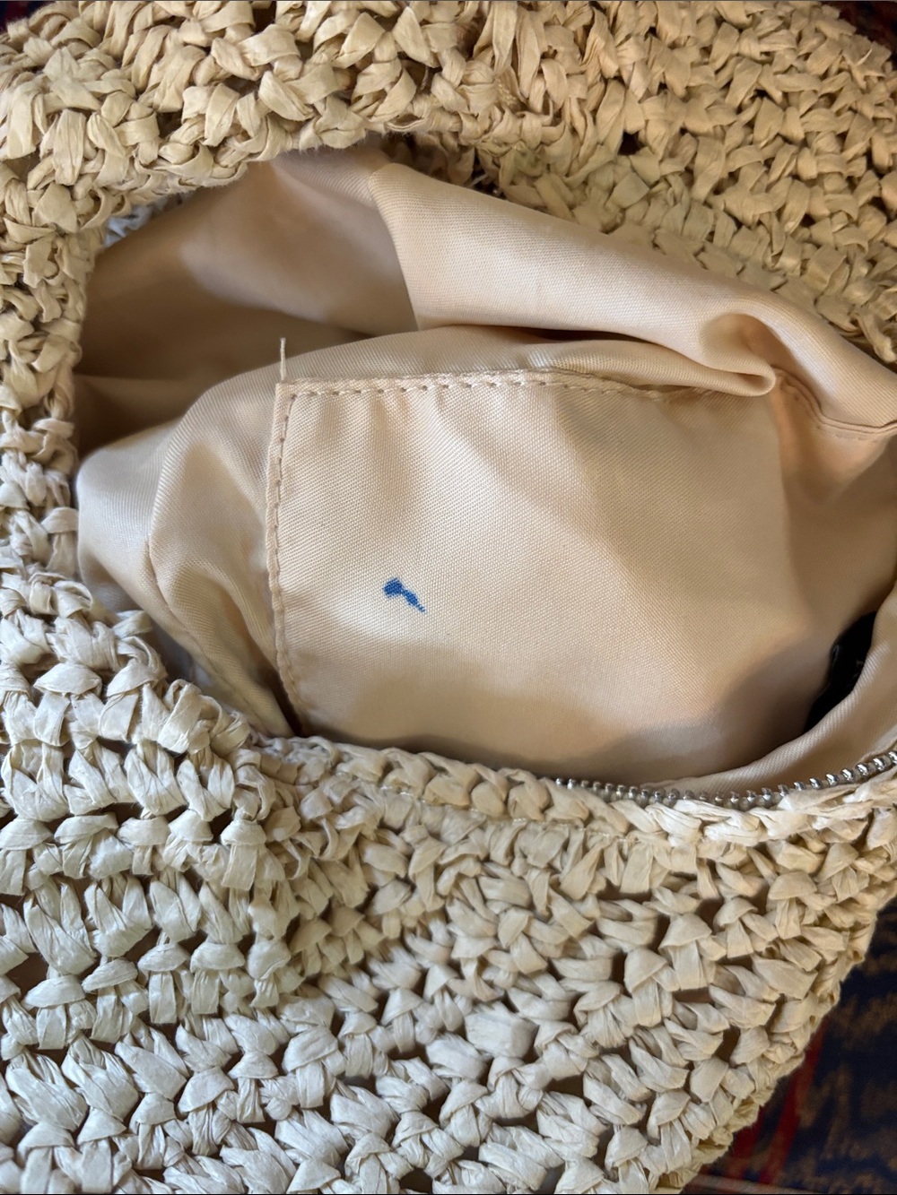 Antik Kraft Woven Raffia Shoulder Bag - Cream - Picture 3 of 3